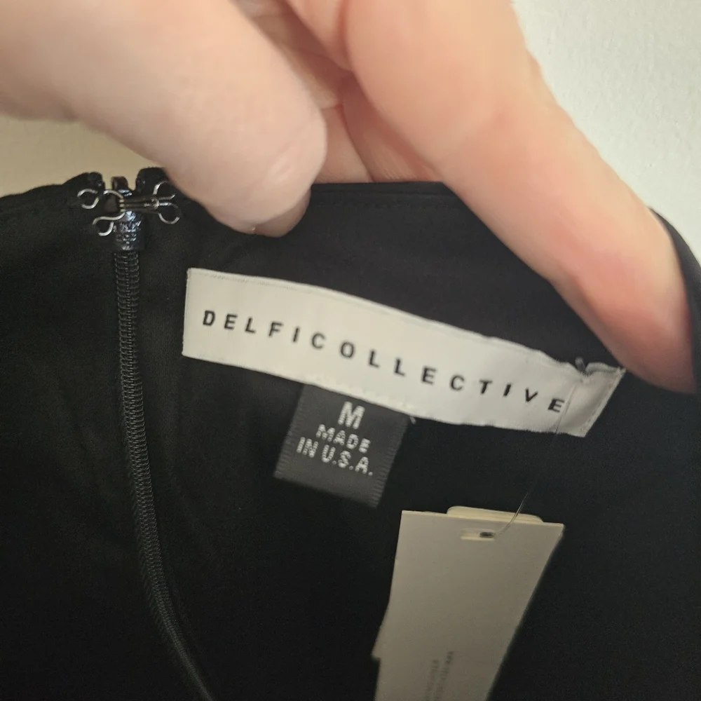 Anthropologie Delfi Collective Bubble Skirt Halter Mini Dress Black M NWT New